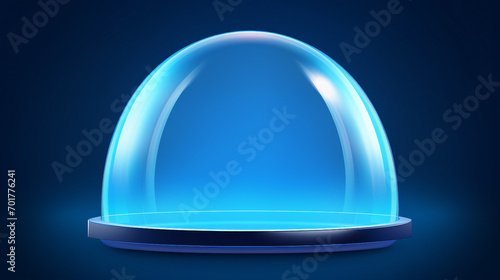 Modern Blue Geometric Vector Illustration with Bubble Shield: Futuristic Digital Design Concept for Creative Projects © Sunanta