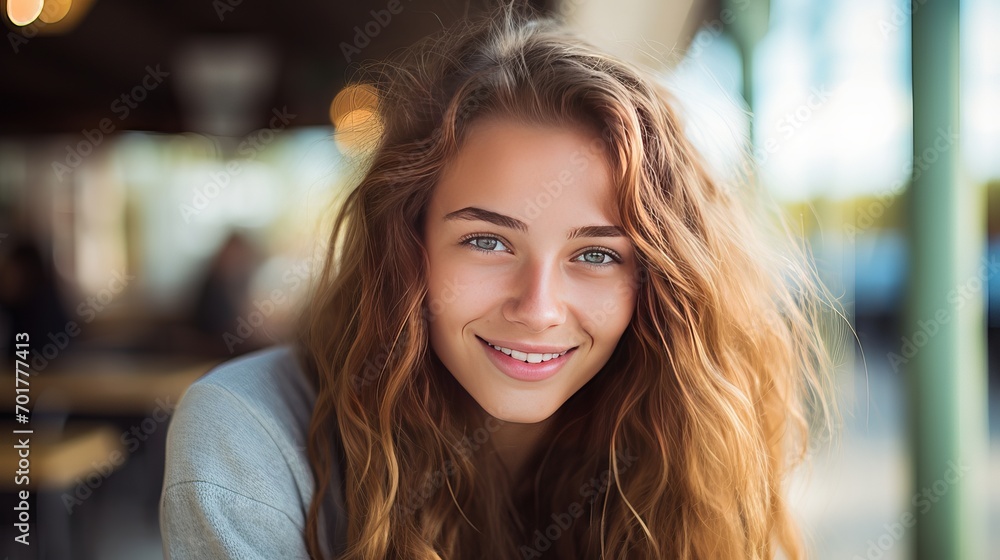A close-up shot of an outdoor teen student.