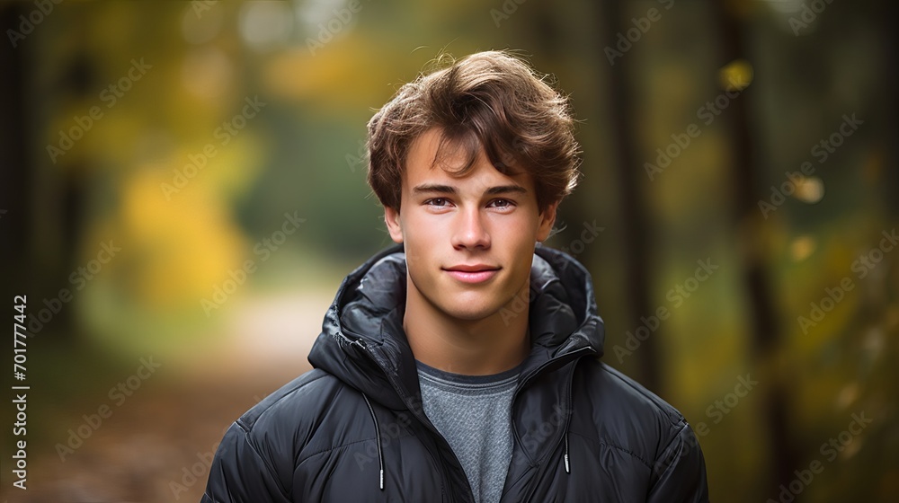 A close-up shot of an outdoor teen student. A close-up shot of an outdoor teen student.