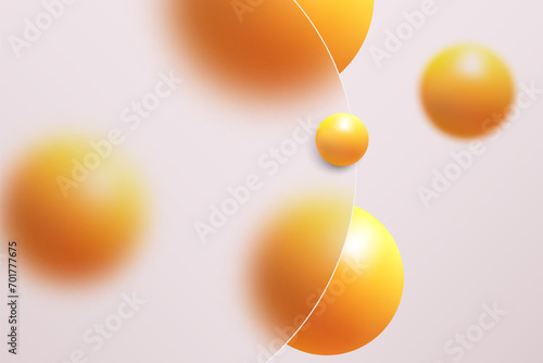 Glass morphism round frame background. Glass morph border with orange circles.