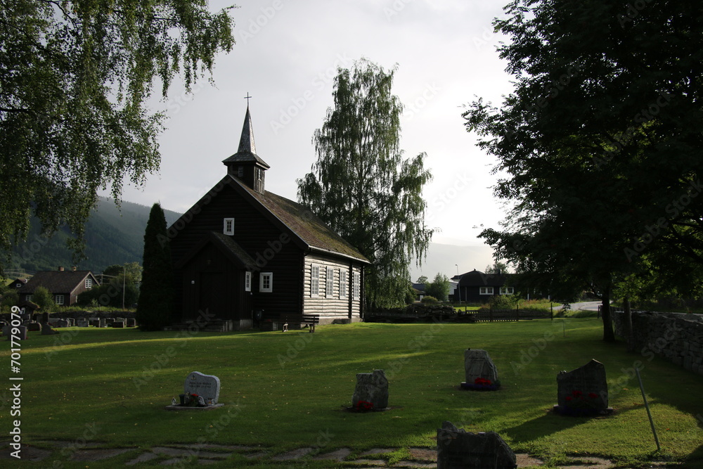 church in the countryside in Kvam church in the countryside in Kvam