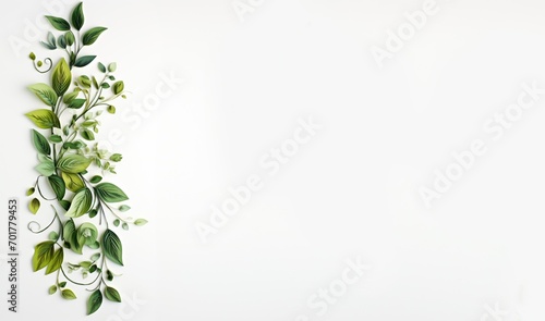 Vue de dessus de plantes sur fond blanc