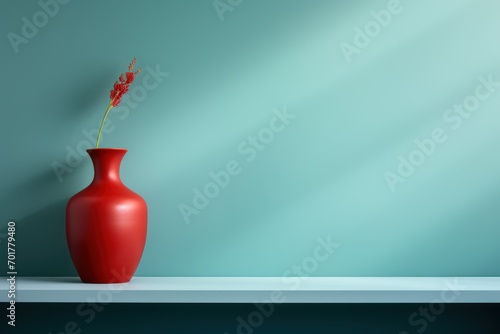 Un vase sur une étagère, dans un style minimaliste
