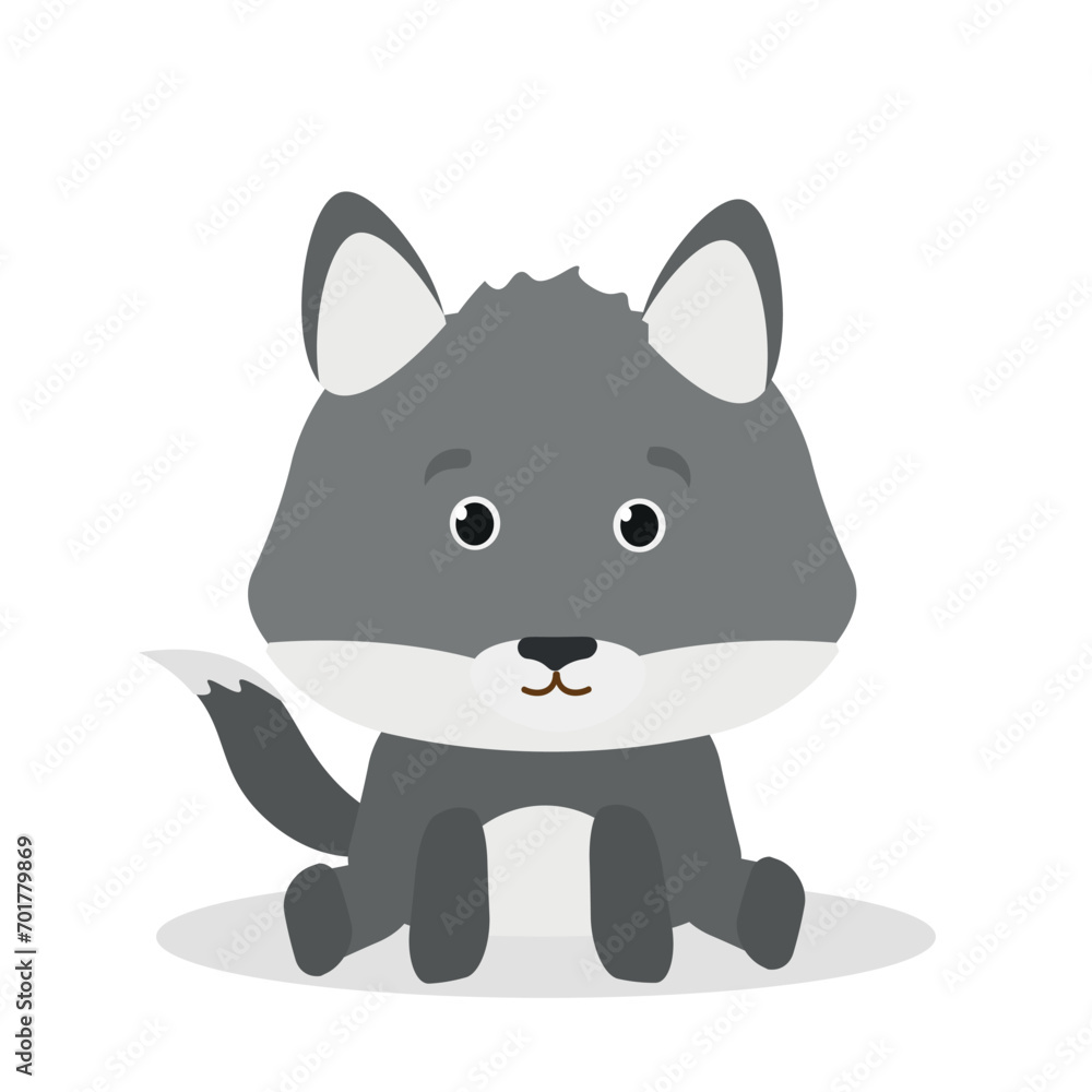 Vector wolf. Cute animal character. Minimal cartoon design. Sutable for apps and animation. Vector wolf. Cute animal character. Minimal cartoon design. Sutable for apps and animation.