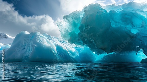 Majestic Ice Cave with Ethereal Light  