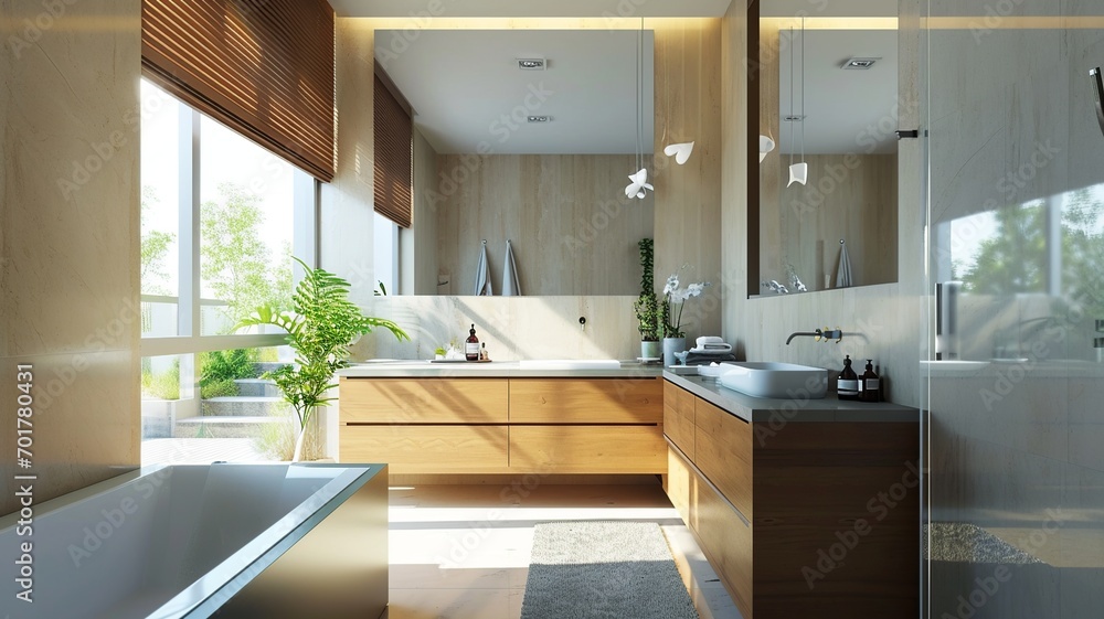 Modern Bathroom Interior with Ocean View
Modern Bathroom Interior with Ocean View