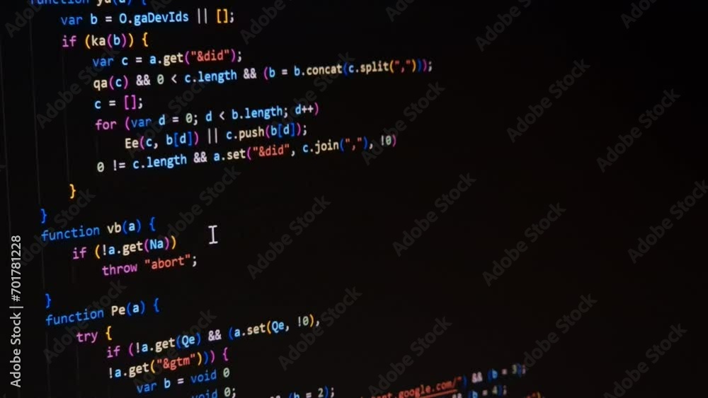 Code. Colorful jsx javascript computer programming code scroll close up pixel detail shot 4K super macro on screen. Code. Colorful jsx javascript computer programming code scroll close up pixel detail shot 4K super macro on screen.