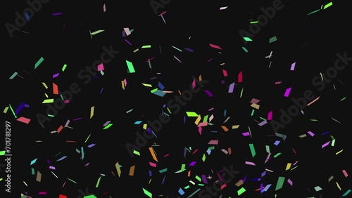 Confetti celebratory multicolor explosion on black background. Confetti background for celebrations and holidays