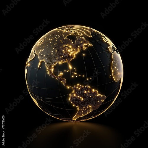 earth globe with glowing light