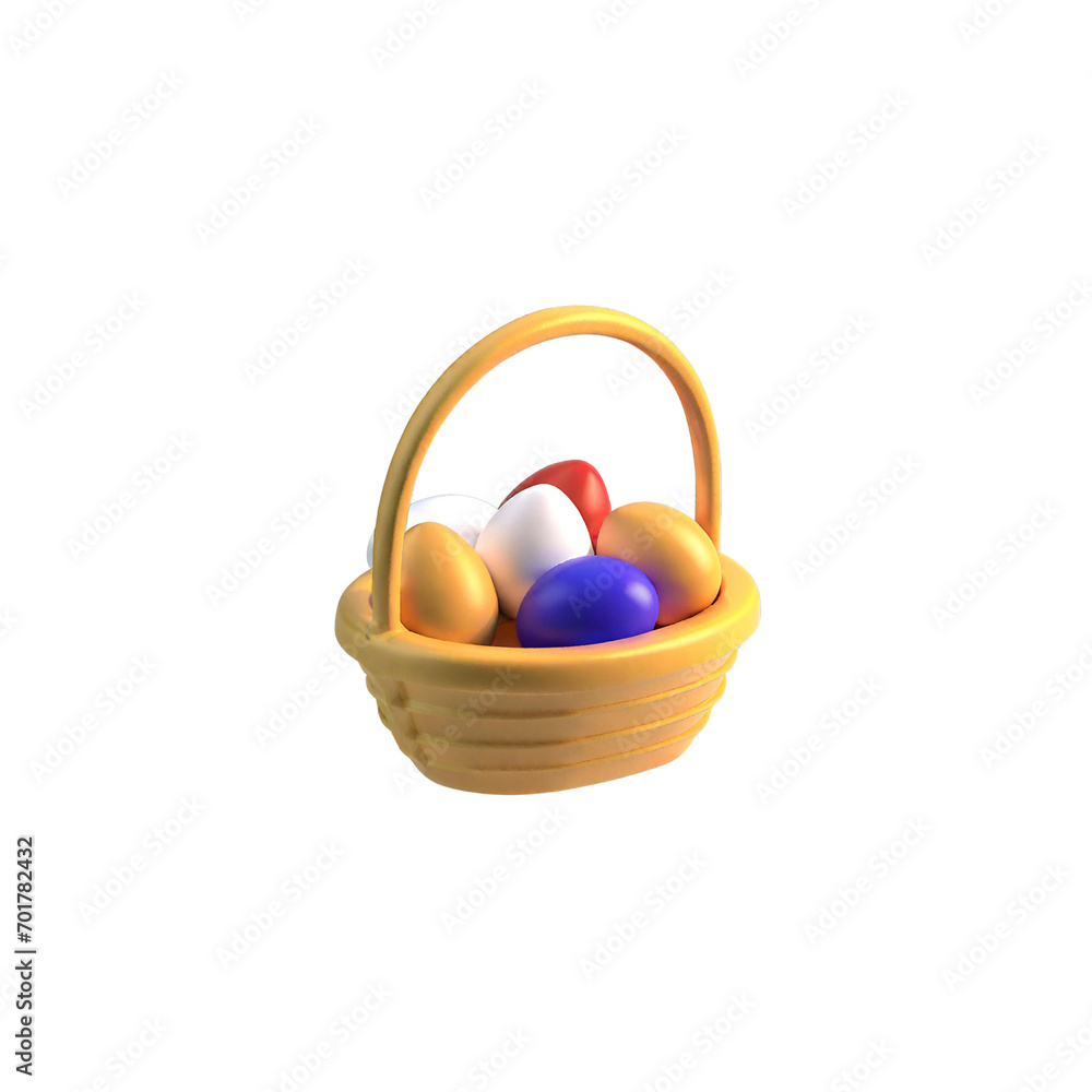 Naklejka premium easter eggs in basket