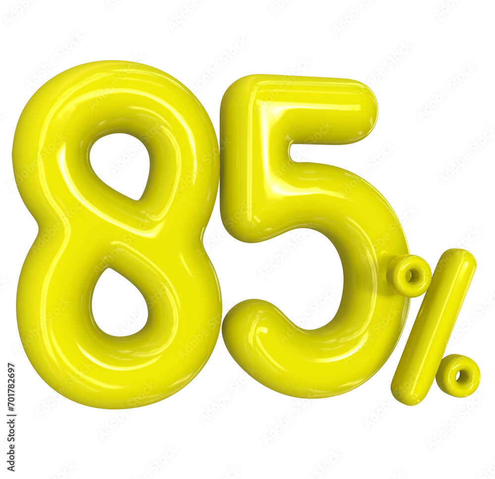 85 Balloon Yellow Number Discount 3D Render 85 Balloon Yellow Number Discount 3D Render