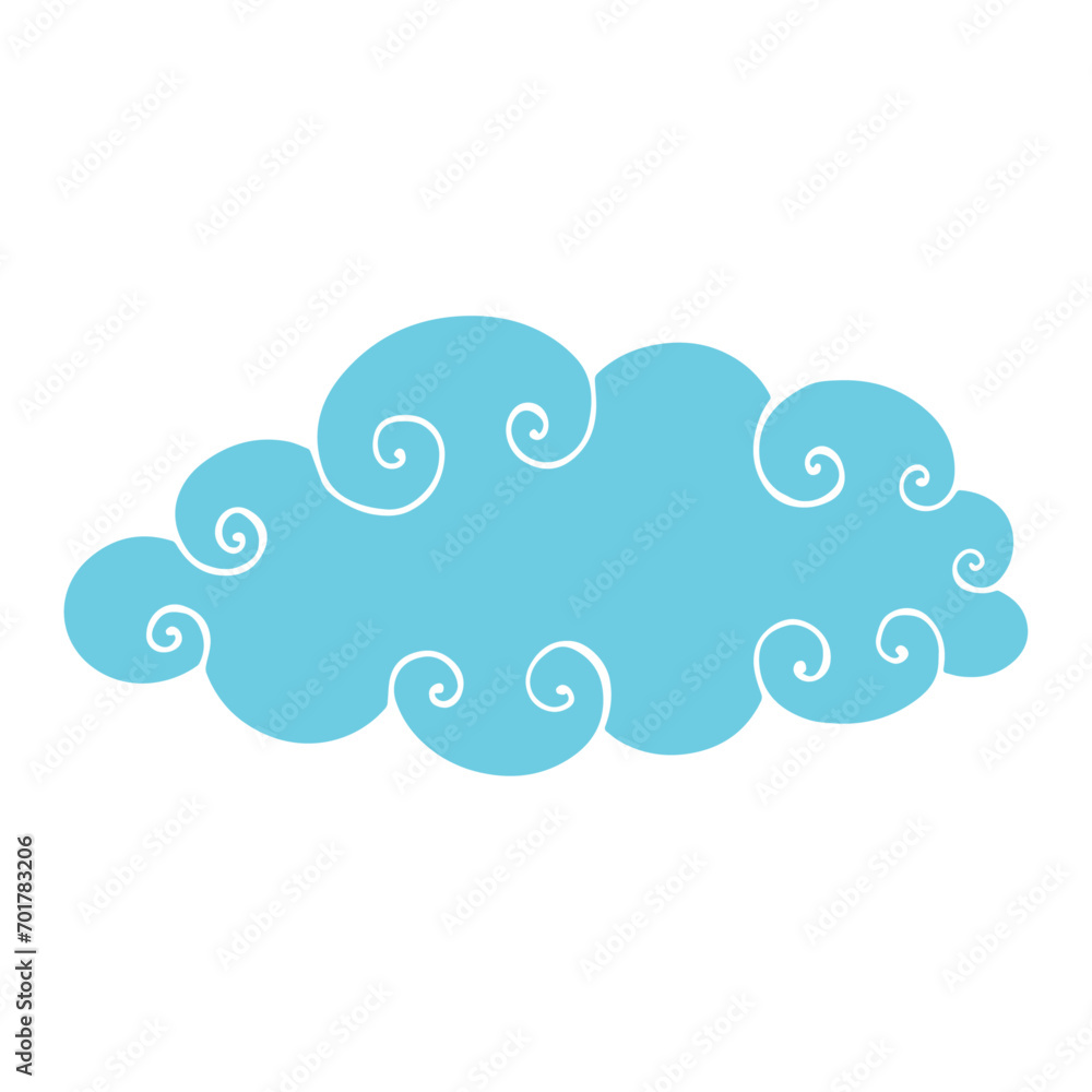 Blue flat cloud. Vector graphics. Blue flat cloud. Vector graphics.