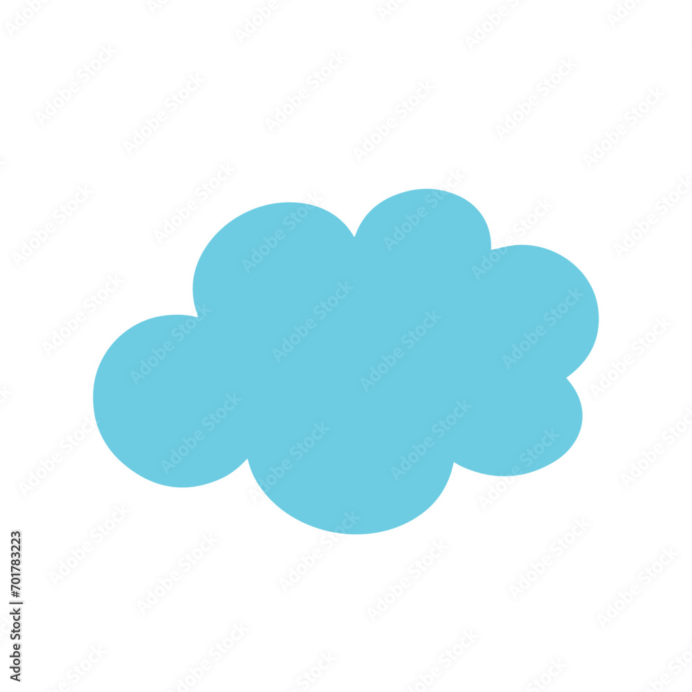 Blue flat cloud. Vector graphics. Blue flat cloud. Vector graphics.