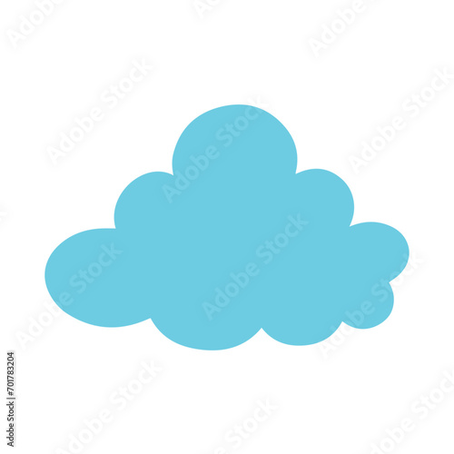 Blue flat cloud. Vector graphics.