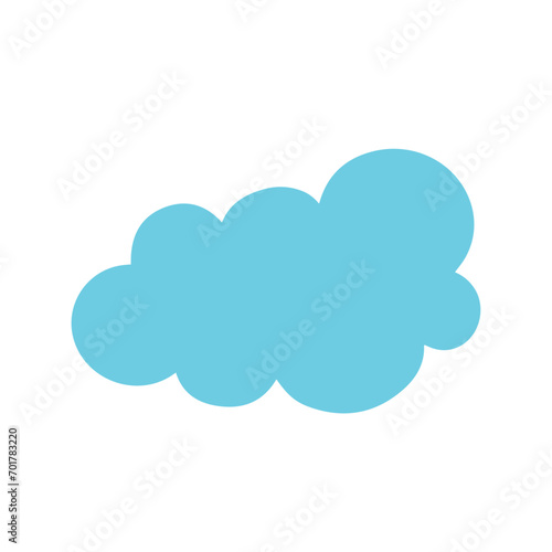 Blue flat cloud. Vector graphics.
