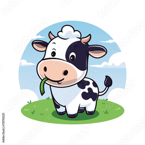 vector of cute cow mascot kawaii