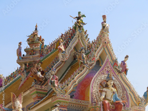 Statue of cultural icons at Wat Pariwas in Bangkok, Thailand.
