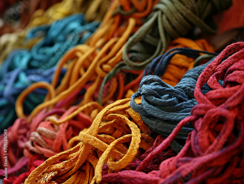 close up of colorful ropes