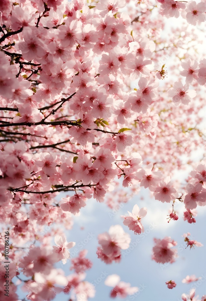 Blushing Beauty: A Radiant Pink Sakura Blossom Symphony