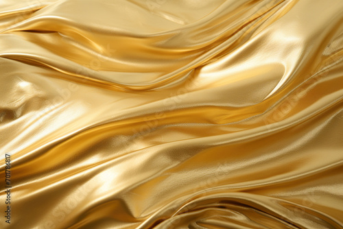 Golden wavy texture. Gold background. Generated by artificial intelligence