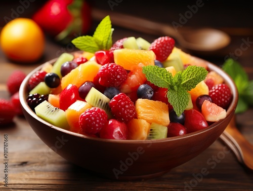 mixed salad fruit healthy food vegan