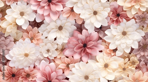  a bunch of pink and white flowers that are all over the place for a wallpaper or a wall hanging. © Olga