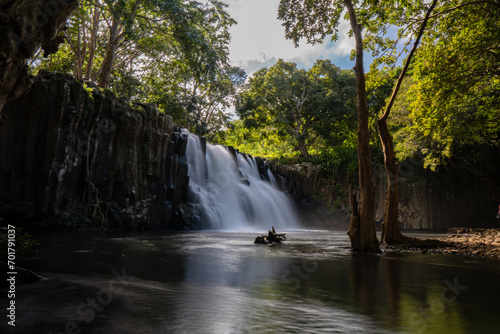 Long exposure view of Rochester falls located in the south of Mauritius island