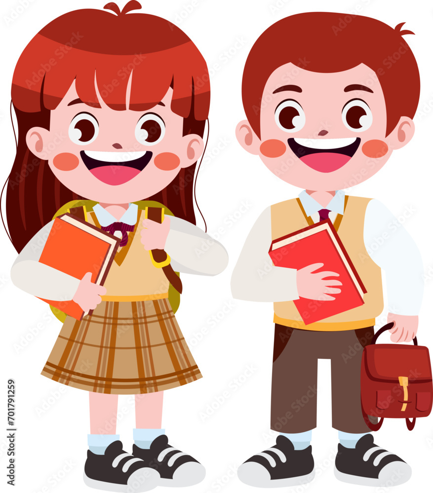 Happy cute children back to school Happy cute children back to school
