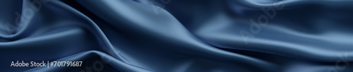 Dark blue silk background, in the style of rounded, luxurious fabrics. Abstract Banner concept