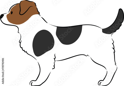 Simple and cute illustration of Jack Russell Terrier in side view