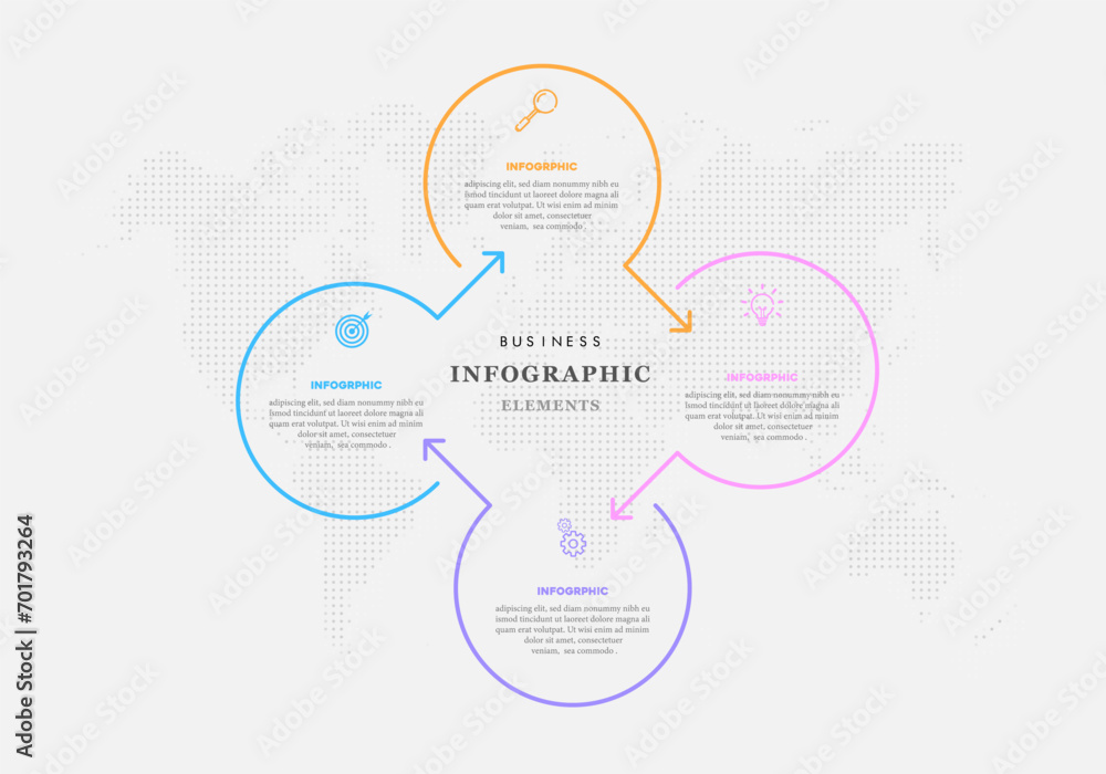 Fototapeta premium Infographic design 4 steps for diagrams, presentations, workflow layouts, banners, flowcharts, infographics.
