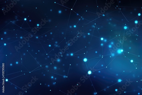 Abstract blue background with connecting dots and lines. Network connection structure. Vector illustration, AI Generated © Iftikhar alam