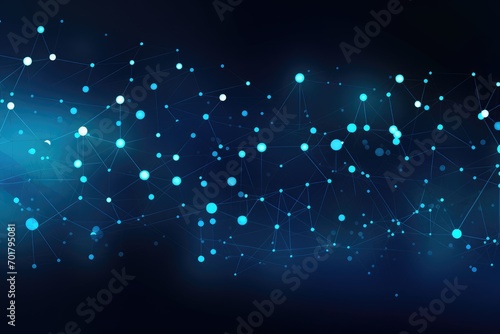 Abstract blue background with connecting dots and lines. Network connection structure. Vector illustration, AI Generated