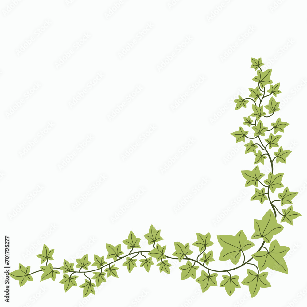 Floral ivy drawing decorative ornament flat design. Floral ivy drawing decorative ornament flat design.