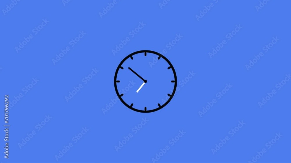 Vidéo Stock Animated wall clock in 24 hour loop. Clock with moving