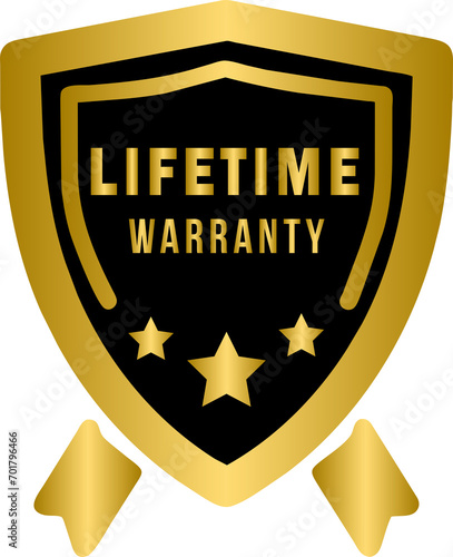 Lifetime Warranty Golden Seal Stamp  gold lifetime warranty label  badge  stamp
