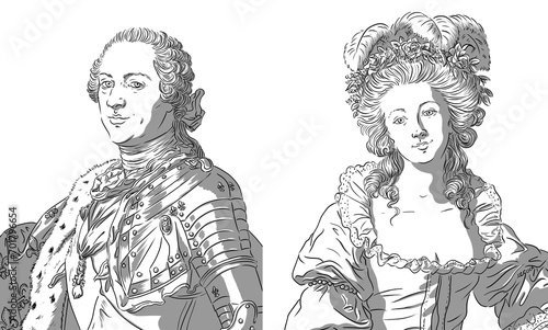 King Louis XV and his mistress the countess du Barry