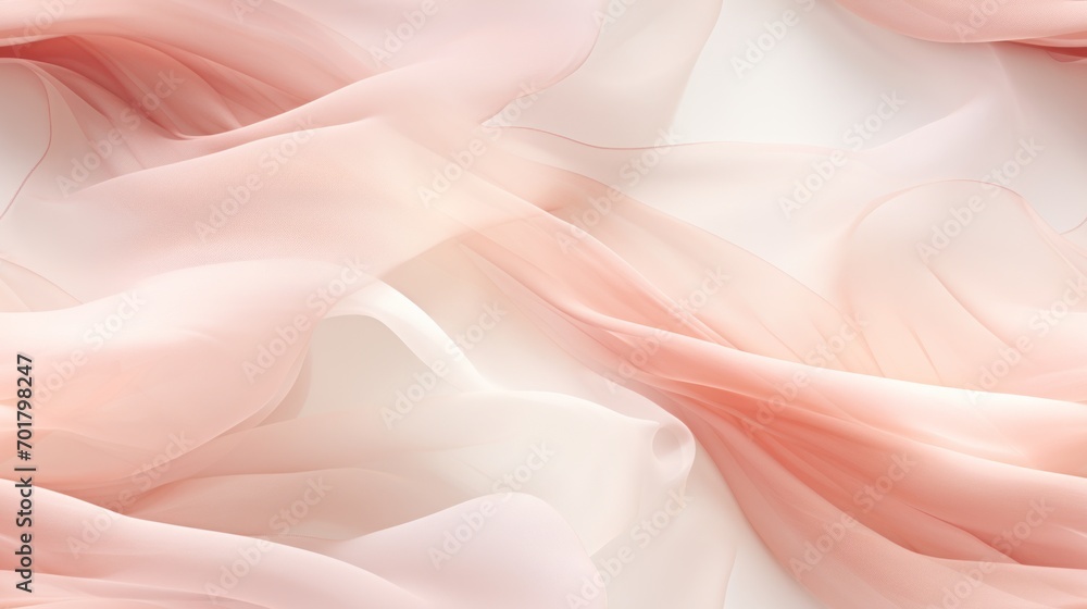 Fototapeta premium a close up of a white and pink wallpaper with a pattern of wavy pink and white fabric on it.
