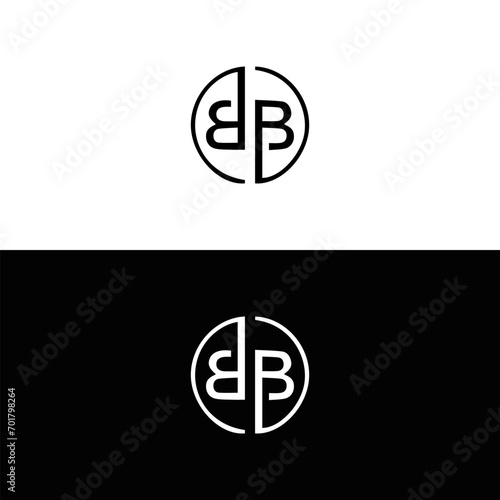 BB logo. B B design. White BB letter. BB, B B letter logo design. Initial letter BB linked circle uppercase monogram logo. B B letter logo vector design.	
