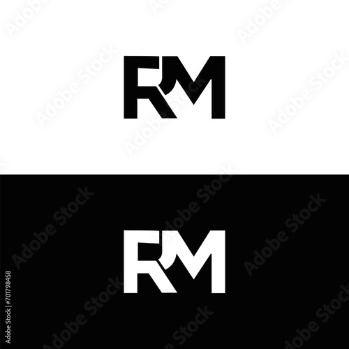 RM logo. R M design. White RM letter. RM, R M letter logo design. Initial letter RM linked circle uppercase monogram logo. R M letter logo vector design. 