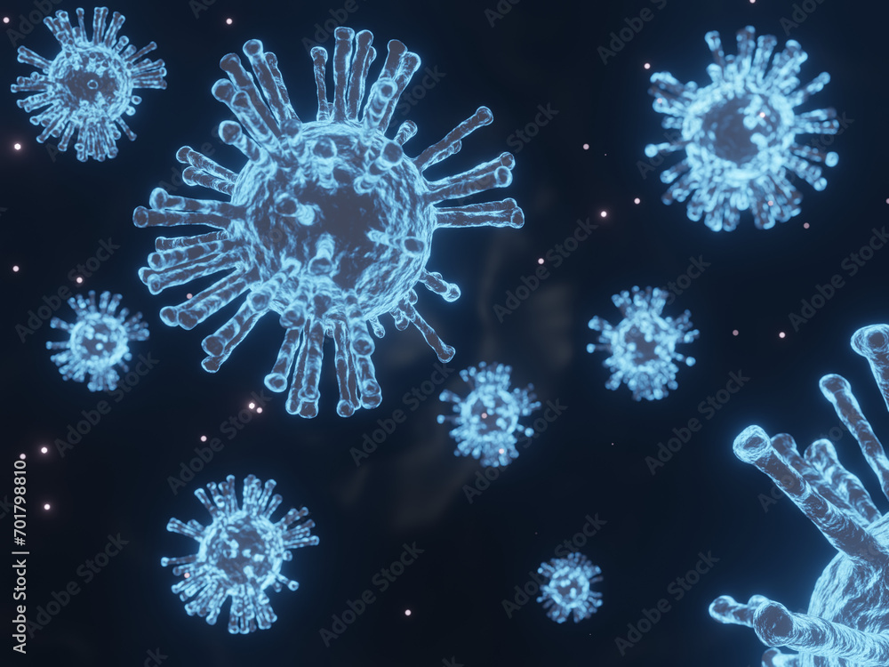 Microscope virus close up. 3d rendering.,virus concept Microscope virus close up. 3d rendering.,virus concept