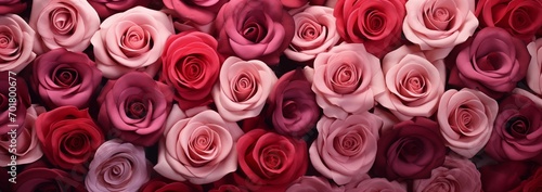 Background of pink and red rosebuds.