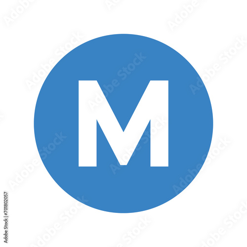 M button Circled blue vector emoji