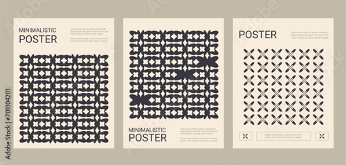 Set of simple modern banners template. Poster minimalistic cover collection. y2k prints.