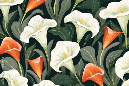 2d fabric print pattern for textile with calla lily floral pattern