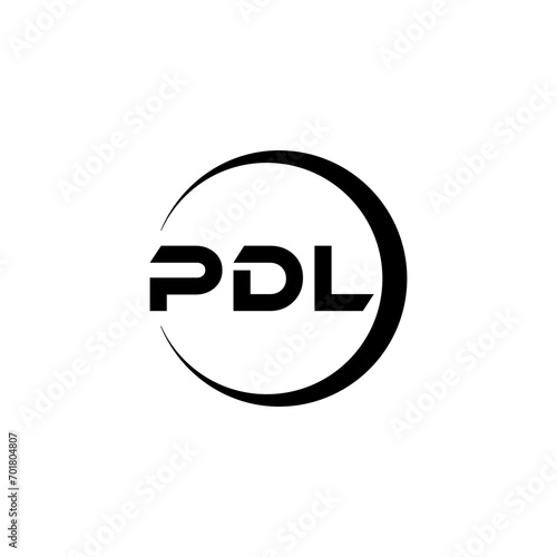 PDL letter logo design with white background in illustrator, cube logo, vector logo, modern alphabet font overlap style. calligraphy designs for logo, Poster, Invitation, etc.