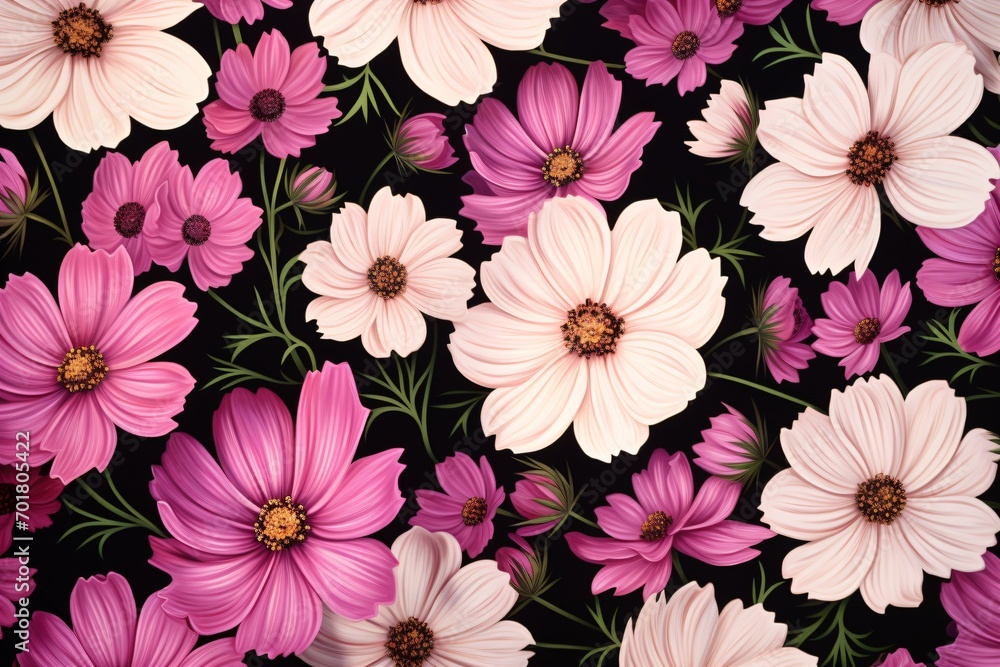 Pink flowers flat background for fabric or banner Pink flowers flat background for fabric or banner