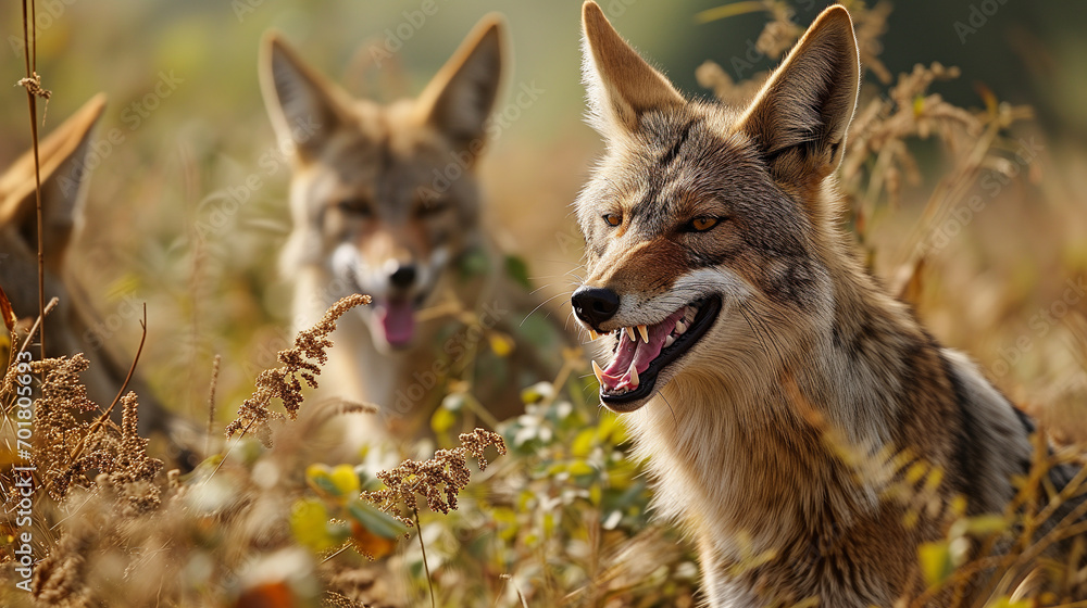 Obraz premium Coyote Close-Up in Field