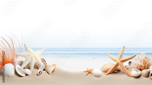 Beach sea summer holiday theme banner or header copy space