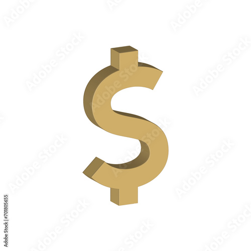 USD Currency 3d icon gold usd currency